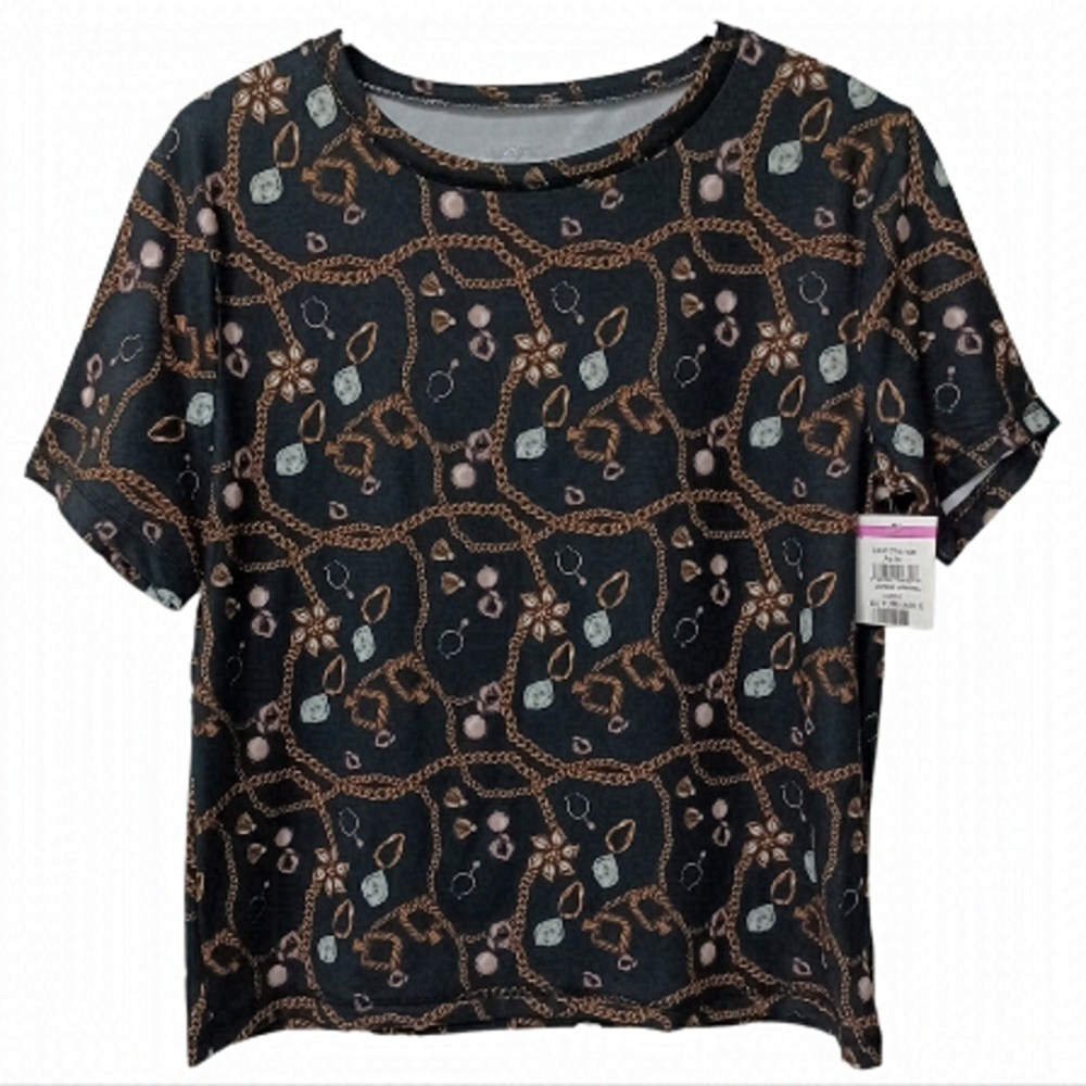 X by Gottex jewelery print t shirt top
